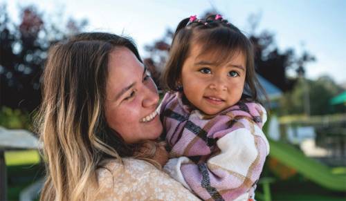Woman with daughter